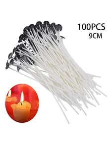 100pcs Smokeless Pre-Waxed Long-Burning Candle Wicks Suitable For DIY Candle Making, Wax-Coated Resin Wicks With Pre-Waxed Tip For Smoke-Free Burns, Suitable For Party Supplies, Professional Crafting & Wax For Resin Crafts - Multicolor - View 12