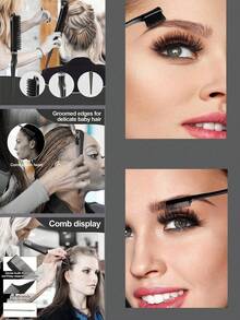 Unisex Slick Back Hair Brush Set, Nylon Teasing And Smoothing Brush Kit With Rat Tail Comb, Edge Brush, Spray Bottle And Hair Ties For Sleek Bun, Ponytail, Parting, Backcombing, Hairline Styling And Flyaway Control - Multicolor - View 9