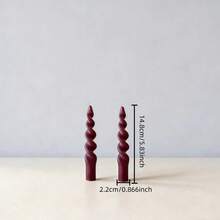1pc Black/Burgundy Pillar Scented Candle, Wavy Pattern, Round/Hemisphere/Twisted Shape, Smokeless Soy Wax, Suitable For Ambiance Creation, Home Decor, Party, Dining Table Decoration - Multicolor - View 17