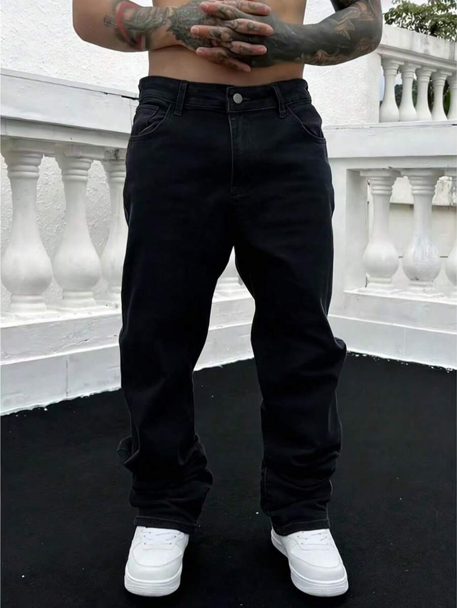 Men's Casual Slim Fit Stretch Light Blue Denim Jeans
