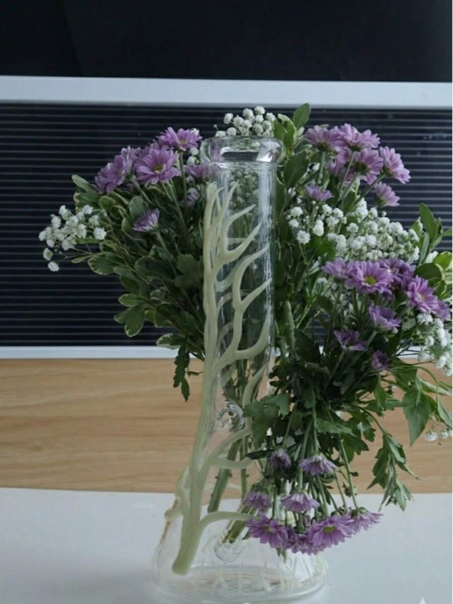 11 Inch Vase With Multiple Tubes , You Can Customize The Decoration Of The Flower Arrangement. - 黑色半身花瓶 - 查看 1