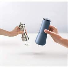 Non-Spill Salt And Pepper Mill Set Refillable With Ceramic Grinding, White/Grey, 24 - Blue - View 2