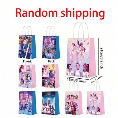 Túi quà chủ đề K-POP, với logo các nhóm nhạc K-Pop nổi tiếng, họa tiết và yếu tố thiết kế lấy cảm hứng từ thần tượng, hoàn hảo để người hâm mộ gói quà, đựng đồ nhỏ hoặc dùng làm phụ kiện thời trang thể hiện tình yêu với văn hóa K-Pop. Thích hợp để tặng quà lưu niệm K-Pop, mỹ phẩm, văn phòng phẩm, trang sức và các vật dụng nhỏ khác.