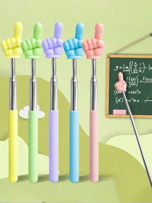 1支/3支/5支装可伸缩阅读指针，教学指针，多种颜色可选，可伸缩阅读指针，互动阅读工具，教学指针，教师和家长教育指针，阅读学习指针（颜色随机）