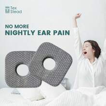 1pc Decorable Ear Piercing Pillow For Side Sleepers, Pillow With An Ear Hole For CNH , O-Shaped Side Sleeping Pillow, Ear Guard Pillow - White - View 7