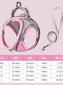 1pc Pet Supplies Vest Style Pet Chest Harness Reflective Breathable Cat Dog Leash - Multicolor - View 7