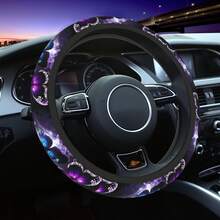 1pc Butterfly Print Car Steering Wheel Cover, Waterproof, Fits 14.5-15 Inch Steering Wheel, Protective Cover For All Seasons - Multicolor - View 12