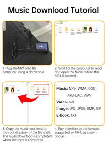 1个便携式MP3/MP4音乐播放器，带1.8英寸屏幕和4GB存储卡 - 黑色 - 查看 8