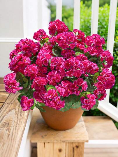 1支/3支/5支深紫色人造薰衣草，6枝丝质薰衣草，抗紫外线，外观逼真，适用于户外花盆、前门、花园、露台、庭院及其他家居园艺装饰