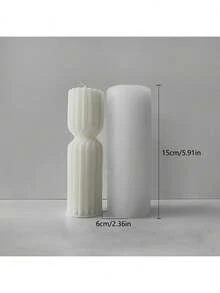 Striped Wave Cylinder DIY Handmade Fragrance Plaster Multifunctional Silicone Mold - Cylinder - View 3