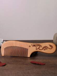 1Pc Peach Wood Comb Simple Comfortable Atmospheric Classic Wood Comb Girls' Long Hair Straight Hair Multi-Functional Cute Retro Comb - Multicolor - View 10