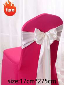 1pc White/Mint Wedding Ribbon Chair Decorated With Bowknot, 7x108 Inches Ribbon Fabric Ribbon For Banquet Party, Hotel Restaurant, Ceremony Event Decorations, Outdoor Party Decorations, Festival Event Decorations - one-size - View 8