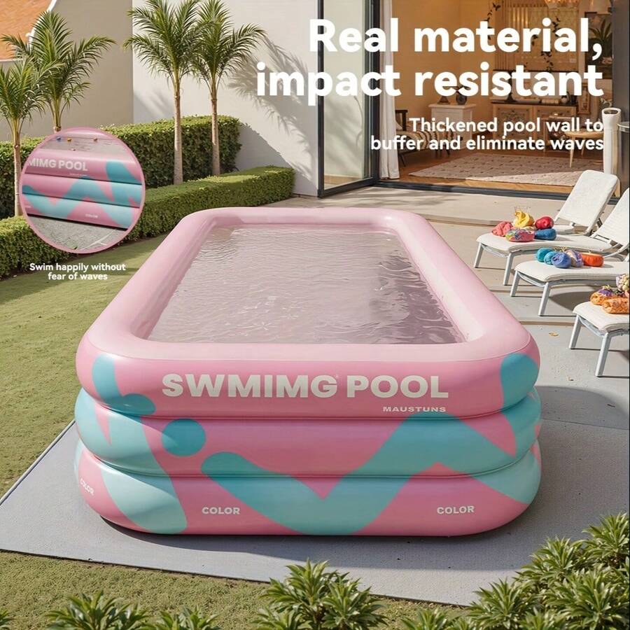 Piscine ronde pliable et gonflable portable - Tailles multiples pour usage familial, convient pour le jardin, les vacances et les fêtes, sans électricité requise, peut accueillir 1 à 3 personnes, design de couleurs vives