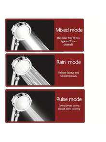 Bộ 3 vòi sen cầm tay áp lực cao có công tắc bật/tắt, 3 chế độ phun, nút tắt, vòi sen cắm trại có thể tháo rời kèm ống dẫn và giá đỡ góc điều chỉnh được, mạ crom. - Nhiều màu - Xem 4