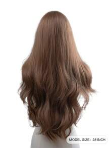 62 cm lång syntetisk peruk med en naturlig vågig stil i en fantastisk linnebrun färg. Den är tillverkad av värmebeständiga fibrer för att säkerställa hållbarhet. Denna löshårsdel är perfekt för dagligt bruk och erbjuder ett naturligt och realistiskt utseende som imiterar - Linne brun - Visa 5