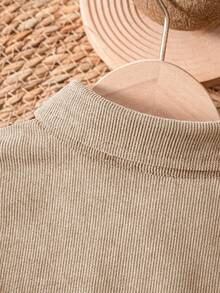 Áo khoác dài tay bằng vải nhung kẻ cho bé trai, màu mơ. - Màu be - Xem 4