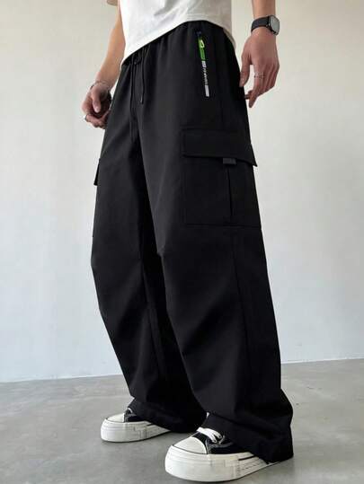 男士休闲舒适长裤，带大口袋，适合所有季节