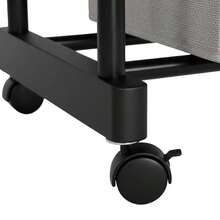 Miroytengo Cabideiro moderno preto para quarto, estrutura de metal com revestimento em melamina, barras duplas, ganchos resistentes para roupas, organizador de corredor, 75 x 157 x 39 cm. - Preto - Ver 4