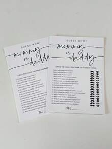 10/20张简约趣味婴儿派对游戏卡片，猜猜谁是妈妈谁是爸爸游戏卡片，适合婴儿派对 - 彩色 - 查看 4