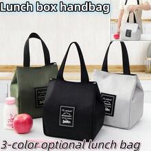 1pc/2pcs Large Capacity Insulated Lunch Bag, Oxford Cloth Picnic Bag, Square Insulated Lunch Tote Handbag. Thick Reusable Food Storage Container With Utensil Pouch, Portable Lunch Box Bag For Work, Camping, Travel, Office, School And Beach. - Multicolor - View 3