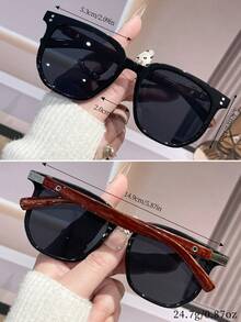 1pc Y2K Retro Driving, Travel, Beach Fashion Glasses For Men & Women, Summer Fashion - Black - View 4