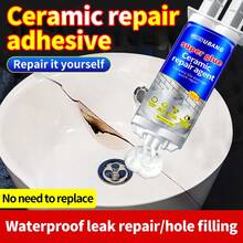 1/2pcs Super Waterproof Ceramic Repair Adhesive, Effectively Repairs Cracks On Sinks, Bathtubs, Toilets, Suitable For Bathroom, Kitchen Repair And Renovation - Ceramic Repair Adhesive - View 3