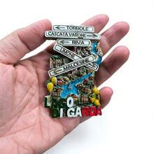 Italy Lake Garda LAGO DI GARDA 3D Hand-Painted Road Sign Fridge Magnet, Travel Souvenir - one-size - View 5