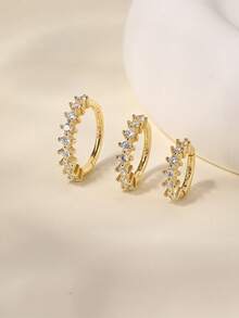 1件925纯银经典立方氧化锆鼻环（6毫米/8毫米/10毫米），低过敏性无缝鼻环，小巧圆形耳环，适合女性日常佩戴、约会、度假、婚礼、派对、节日礼物 - 金色 - 查看 5