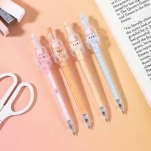 4支/盒 中性笔，许愿熊旋转笔，可爱韩式学生文具多功能简约考试书写笔 - 中性筆 - 查看 1
