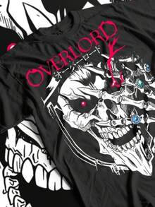 Anime Skull-Shirt, Overlord Ainz Tee, Ooal Gown Albedo Shirt, Unisex Anime - 黑色 - 查看 5