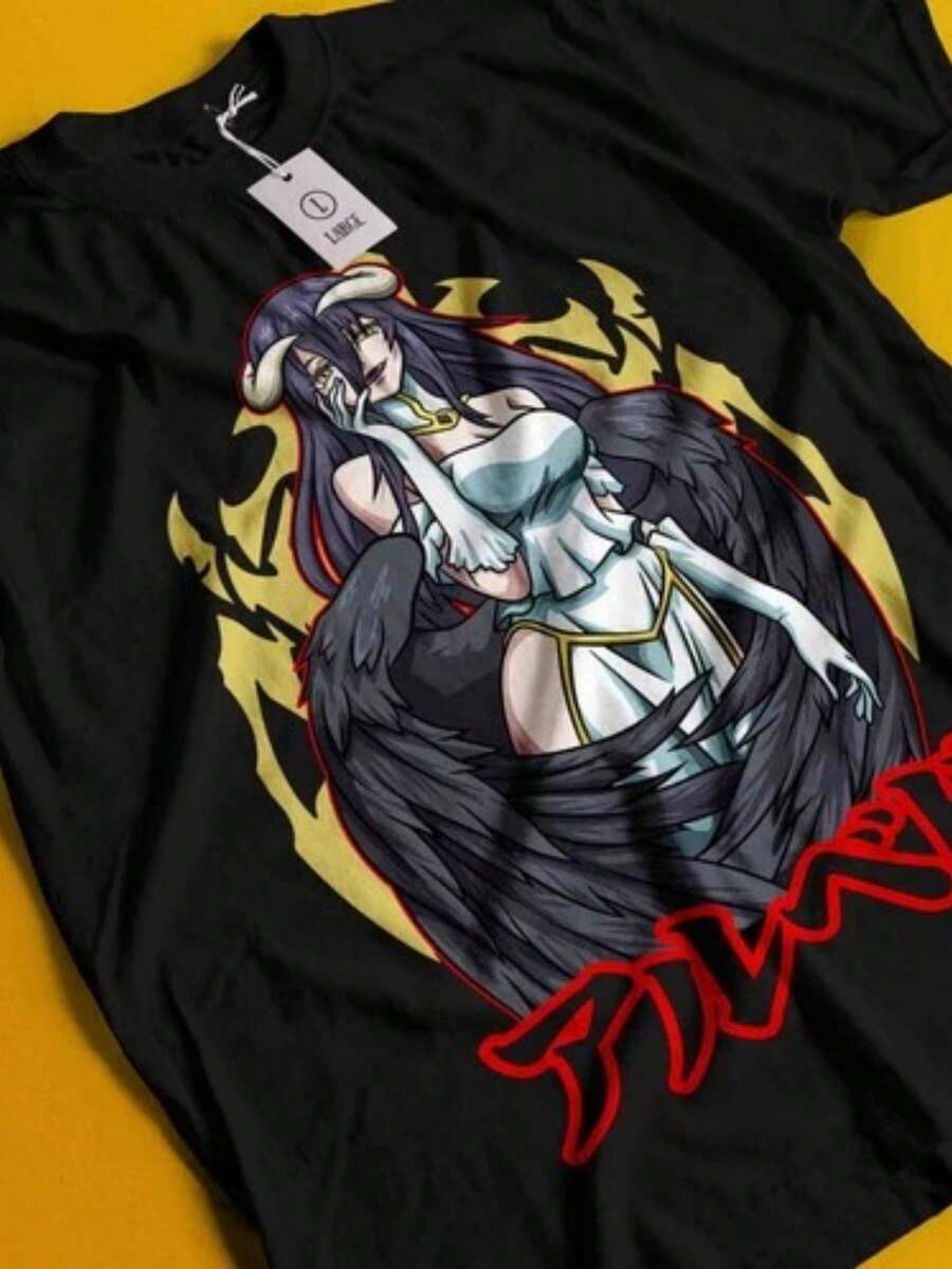 Overlord-Shirt Albedo Shirt Shalltear Bloodfallen Tshirt Ainz Ooal Gown Anime - 黑色 - 查看 1