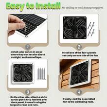 pfsynb 25W Solar Fan For Chicken House With DlY Dual Fans, Solar Exhaust Fan For Shed, Greenhouse Dog House & Outside, Solar Powered Fan For Intake Or Exhaust Vent Cooling - A - View 8