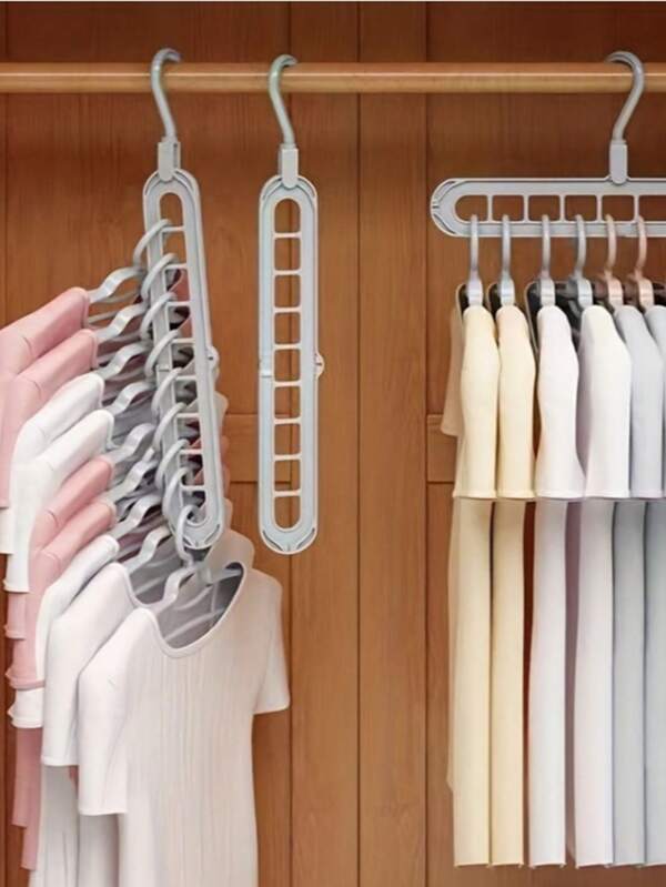 Cintre à vêtements pliable et gain de place, multi-trous - Crochet mural en plastique pour peignoir et serviette pour la maison, le dortoir, les voyages - Séchoir à pantalons, chemises, jupes, style décontracté