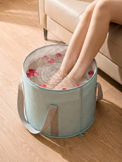 1pc Foldable Foot Soak Bucket, Portable Travel Foot Tub, Home Folding Foot Bath Basin, Suitable For Home/Dorm/Travel/Hiking/Camping