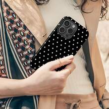 Una elegante funda para teléfono que no incluye cordón ni soporte Compatible With 17 Pro, 16e, 15 Pro, 14 Plus, 13, 12, 11 Pro, Polka Phone - Negro - Ver 4