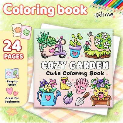 GDTME JARDÍN ACOGEDOR: Libro para colorear con patrones audaces y fáciles para adultos y niños. Libro de dibujos adorables, regalo perfecto para Pascua, Día de la Madre, fiesta de Navidad, Halloween y cumpleaños - Colorear escenas adorables para relajarse: Adecuado para amigos que aman colorear y volver a la escuela (Espacio acogedor para colorear)