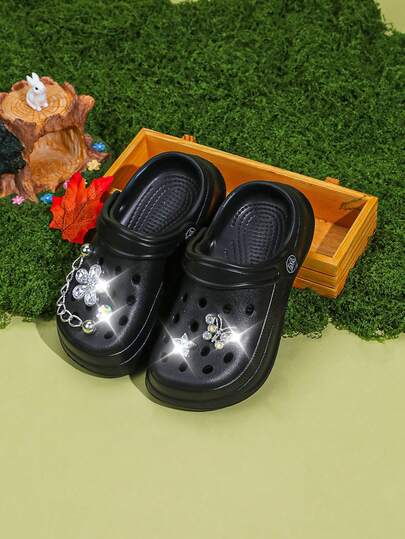 HOEASE Girls' Stylish And Casual Clogs, Kids' Summer EVA Soft Sole Breathable And Comfortable Non-Slip Garden Shoes And Beach Shoes For Boys And Girls, Slip-On Design, All-Season Footwear