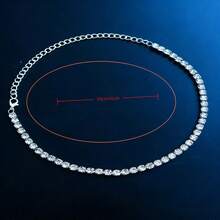 1件装女士水钻镶嵌项链，正式场合项链 - 16 inch 銀 - 查看 2