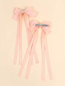 2PCS Minimalist Design Hair Bows For Girls Cute Sweet Bowknot Hair Clips Suit For Daily Hairpins Teens Hair Accessories - 2 Pcs - View 7