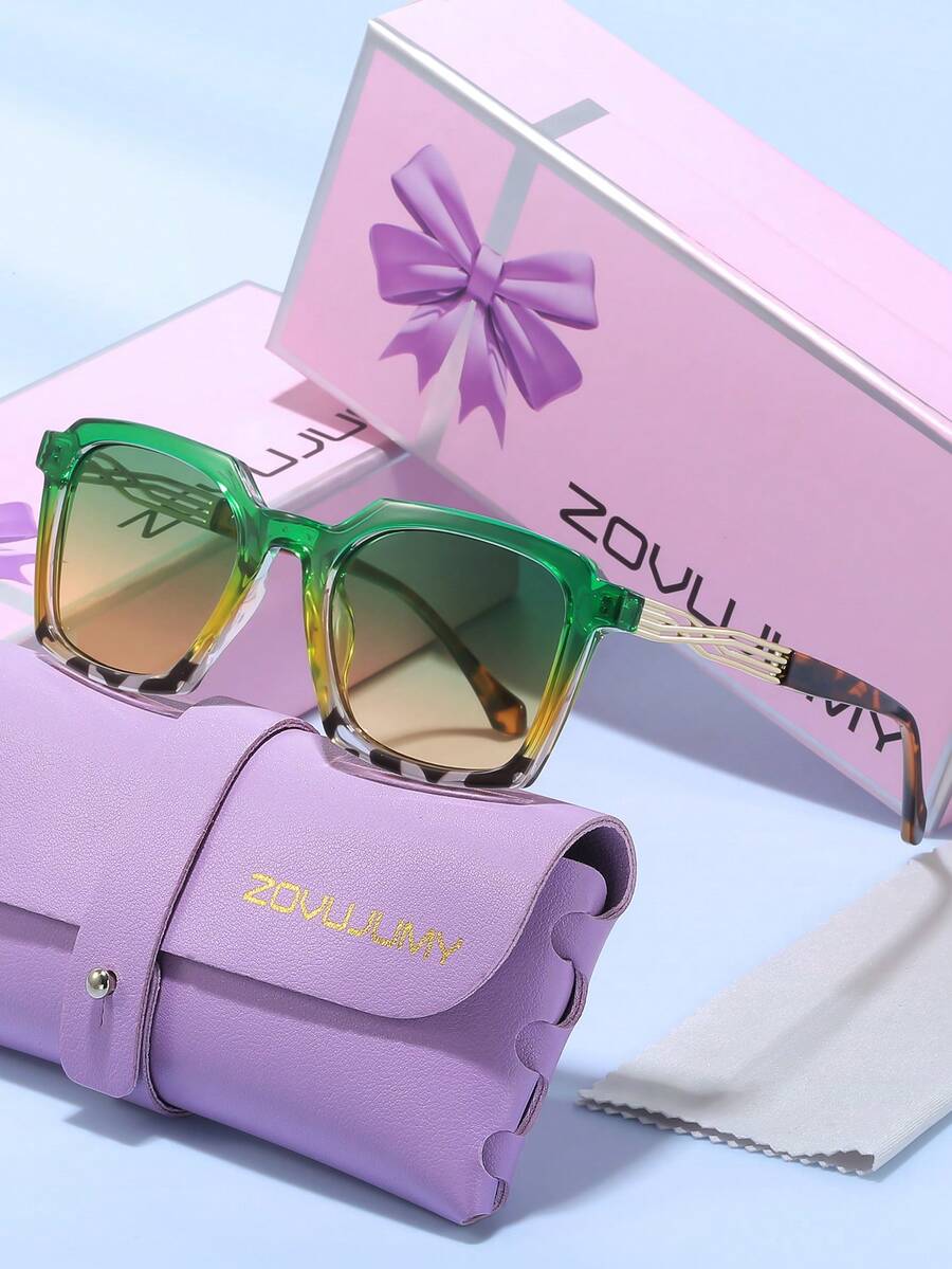 ZOVUJUMY Personalized Metal Twisted Temples Sunglasses, Unisex Outdoor Vacation Street Photography Travel Party Sun Glasses, Versatile Couple Sunglasses Holiday Gift - Multicolor - View 1