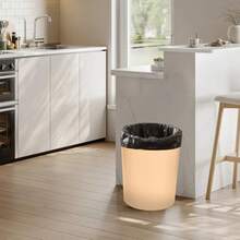 Trash Can - Plastic Waste Basketbin - 1.8 Gallon- For OfficeHome Bathroom Kitchen - Khaki - Khaki - View 7