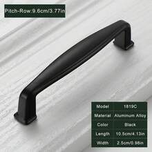 1pc Matte Black Cabinet Drawer Pull Handle, Aluminum Alloy Knob And Grip, Durable And Easy To Install, Suitable For Kitchen, Bathroom, Desk Furniture Drawers - Black - View 8