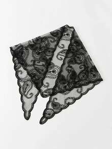 1件装时尚女士蕾丝刺绣围巾头带，适合日常佩戴、假日、节日和婚礼场合。 - 彩色 - 查看 8