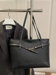 女士日常通勤时尚多功能手提包，女士手提包，优雅女士手提包，时尚女士手提包，大容量手提包 - 黑色 - 查看 7