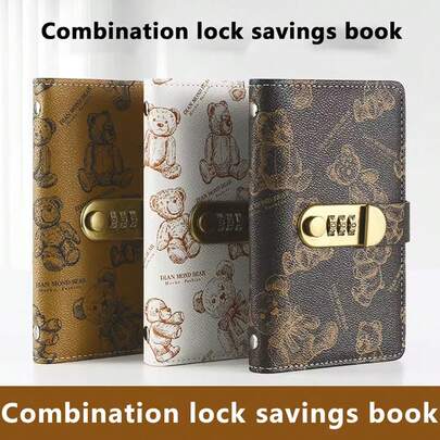 1pc Password Protected Cash Ledger, Ladies' Checkbook, Can Store Checks, Stamps And Cash. Vintage Design, Suitable For 100-Day Savings Challenge, Large Capacity, 100 Checks