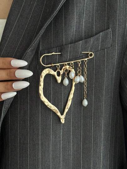 1枚独特的多功能大心形胸针，时尚派对服饰装饰