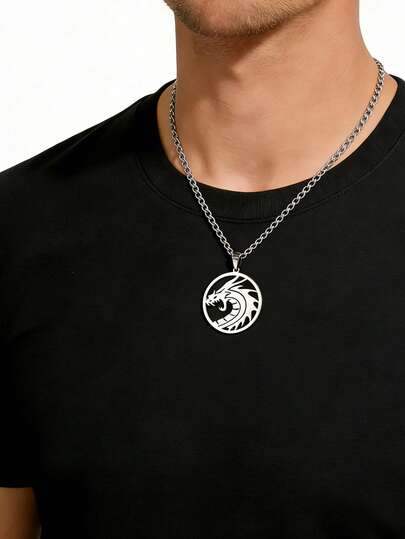 1 chiếc mặt dây chuyền hình rồng, quà tặng thời trang đường phố.