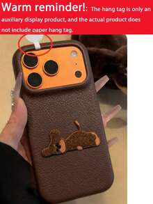1件可愛卡通3D臘腸犬與柴犬紋理全包覆手機殼保護殼，相容 iPhone 18/18Pro/18promax/17 17 Pro Max 17 Pro 17 Air 16 15 14 13 12 Pro Max 16 Plus 11，柔軟防震套，秋冬聖誕禮物 - 棕色 - 查看 8