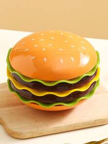 Bộ đồ ăn bằng nhựa hình xương hamburger mới, đĩa dễ thương, bát salad, đĩa tráng miệng, đĩa đựng gia vị hoạt hình. - Nhiều màu - Xem 5