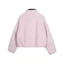 Skechers Women's New Warm & Comfortable Stand Collar Fleece Jacket, Cotton Padded - Pink Purple - View 2